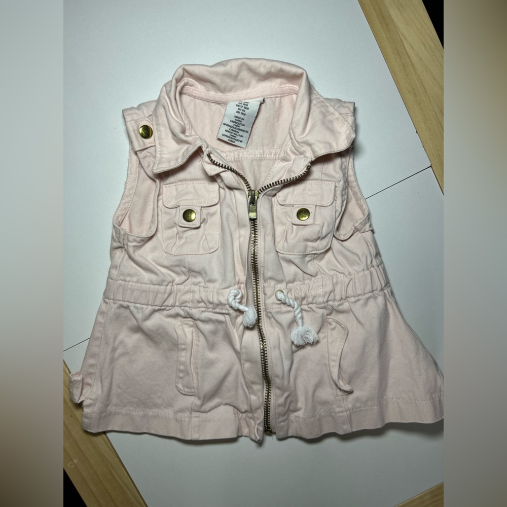 Aspen Rise Light Pink Hooded Utility Vest for Girls